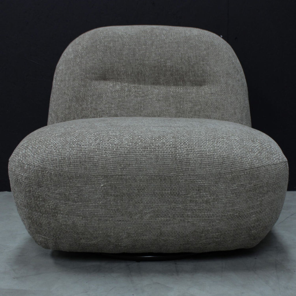 Modern Boucle Upholstered Stone Large Swivel Lounge Chair - Home Furniture Interiors