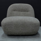 Modern Boucle Upholstered Stone Large Swivel Lounge Chair - Home Furniture Interiors
