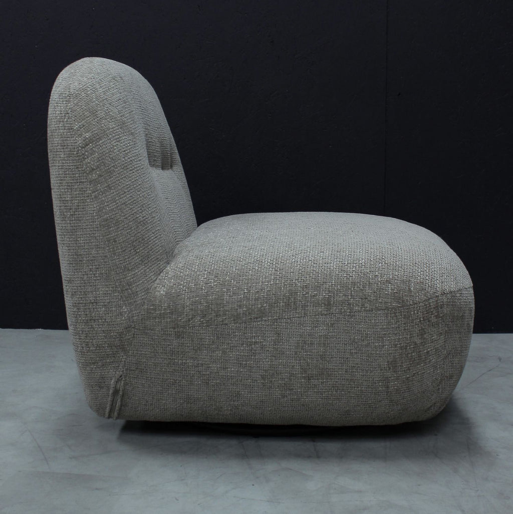 Modern Boucle Upholstered Stone Large Swivel Lounge Chair - Home Furniture Interiors