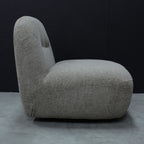 Modern Boucle Upholstered Stone Large Swivel Lounge Chair - Home Furniture Interiors