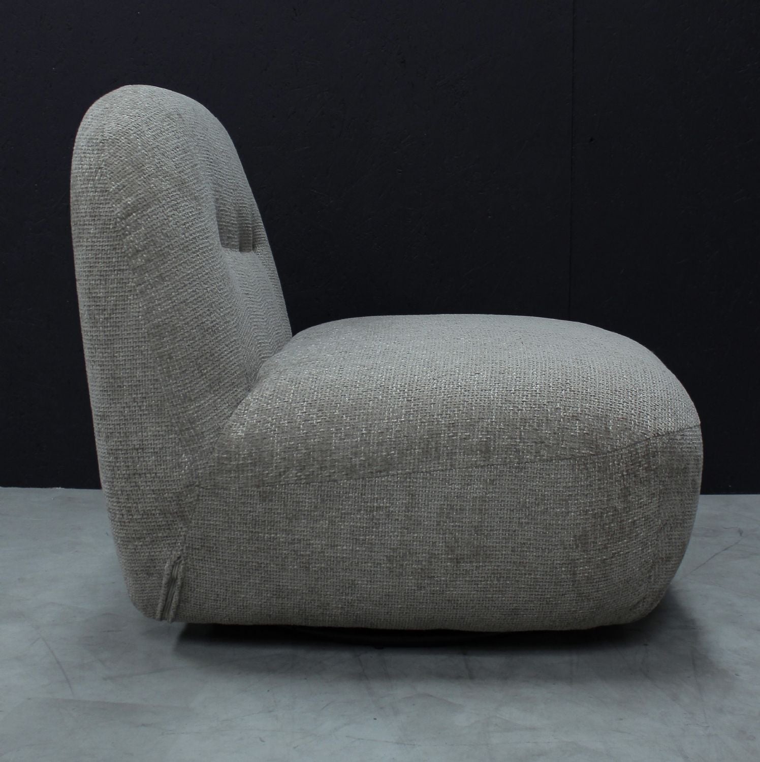 Modern Boucle Upholstered Stone Large Swivel Lounge Chair - Home Furniture Interiors