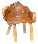 Ornamental Hand Carved Reclaimed Natural Teak Wood Tree Root Chair - Home Furniture Interiors
