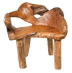 Ornamental Hand Carved Reclaimed Natural Teak Wood Tree Root Chair - Home Furniture Interiors