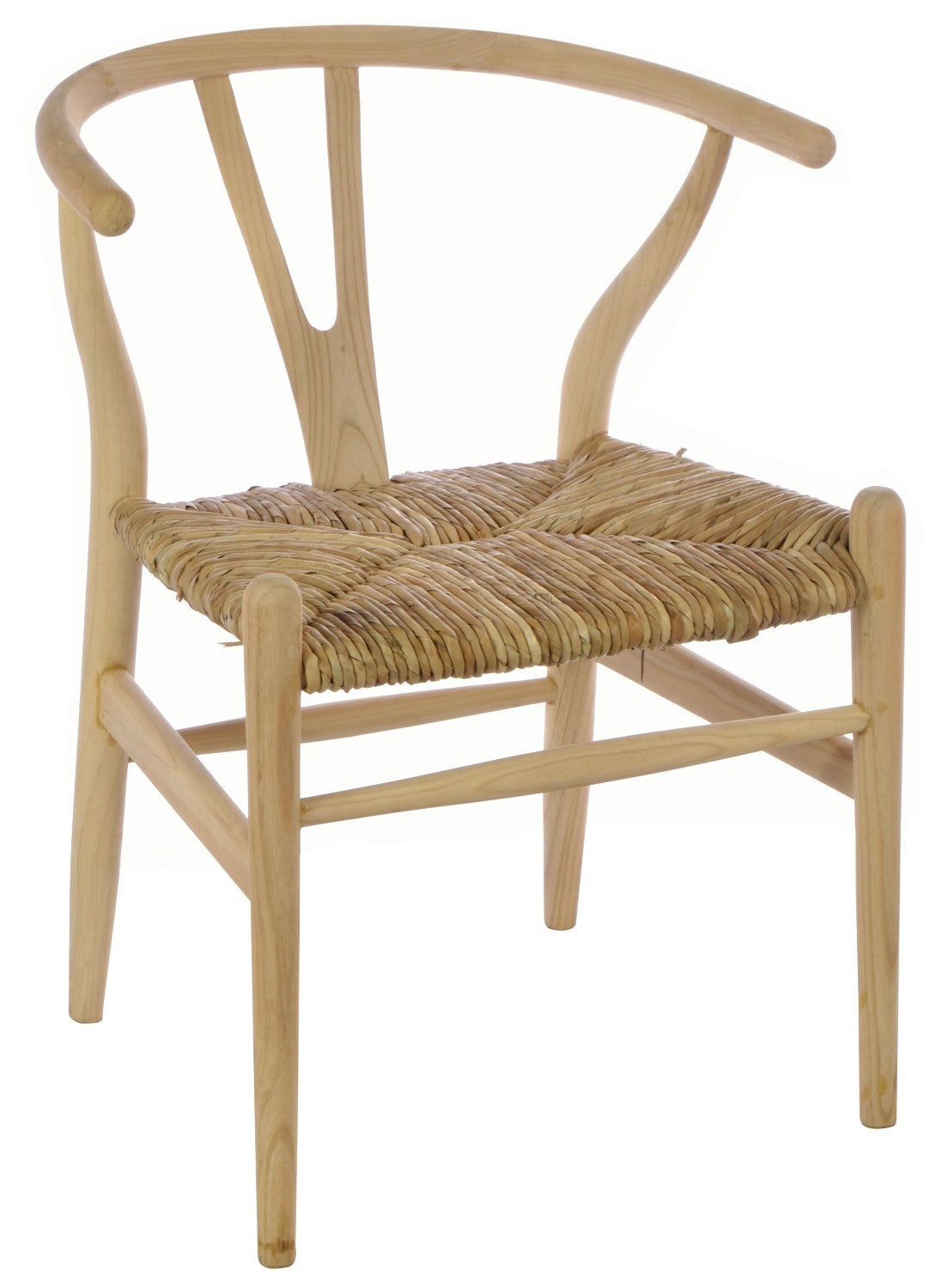 Wood and Weave Wraparound Dining Chair with Rush Seat