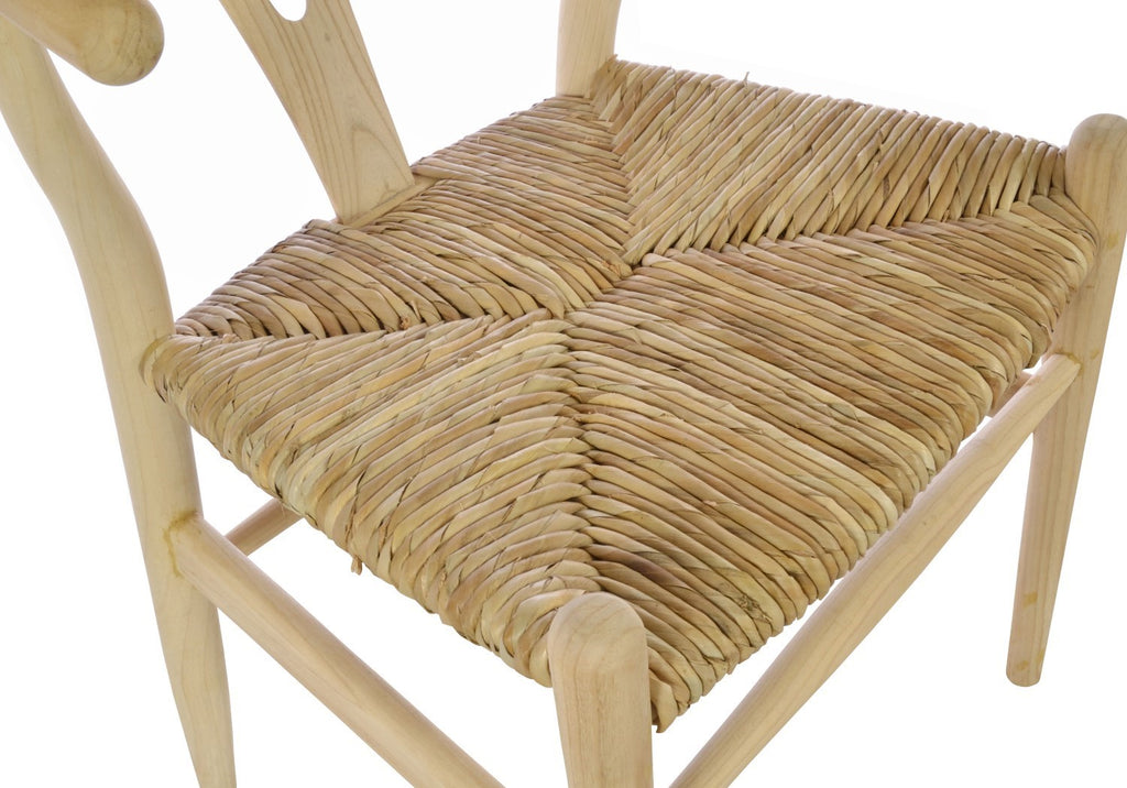 Wood and Weave Wraparound Dining Chair with Rush Seat - Home Furniture Interiors
