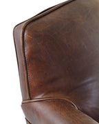 Vintage Brown Distressed Leather Upholstered Armchair with Studded Detailing - Home Furniture Interiors