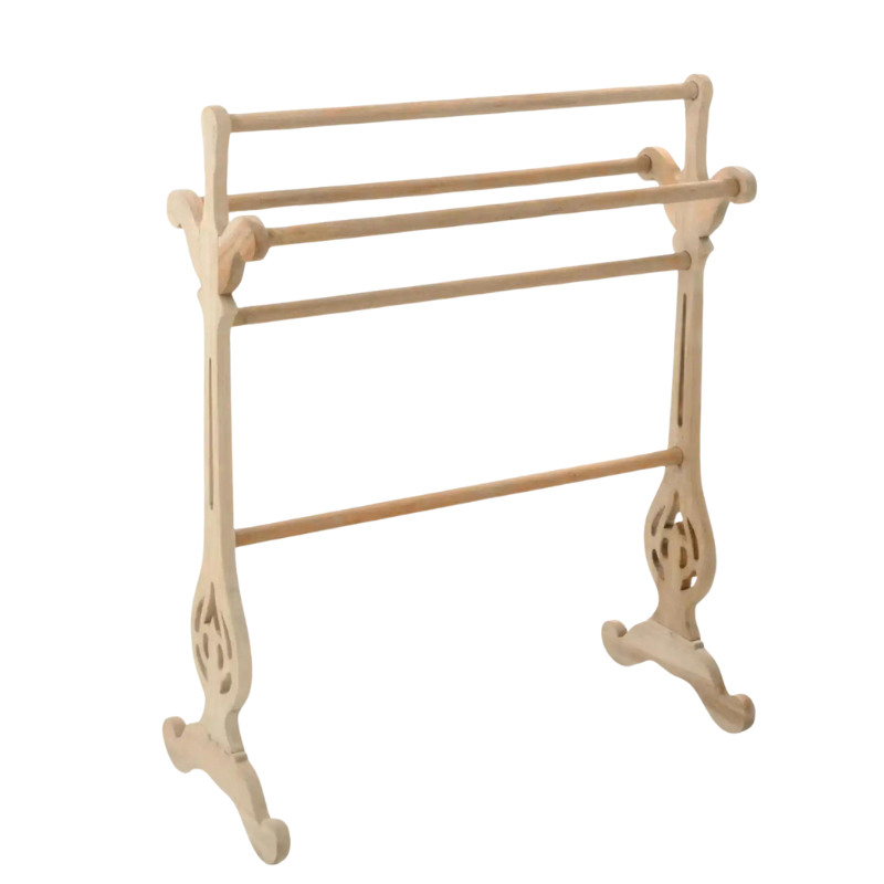 Vintage Mahogany Wood Handcrafted Decorative Towel Rail