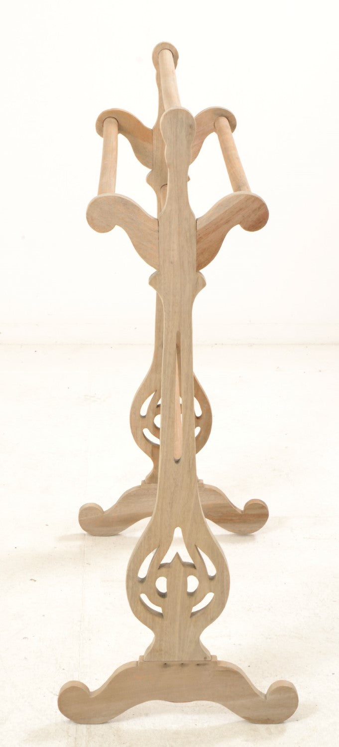 Vintage Mahogany Wood Handcrafted Decorative Towel Rail - Home Furniture Interiors