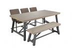 Rustic Style Driftwood Pine and Iron Small Dining Bench 132cm Wide - Home Furniture Interiors