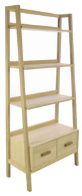 Modern Wood 2 Drawer 3 Shelf Open Bookcase Display Unit