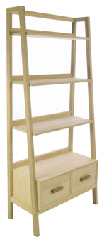 Modern Wood 2 Drawer 3 Shelf Open Bookcase Display Unit