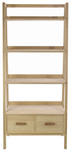 Modern Wood 2 Drawer 3 Shelf Open Bookcase Display Unit - Home Furniture Interiors