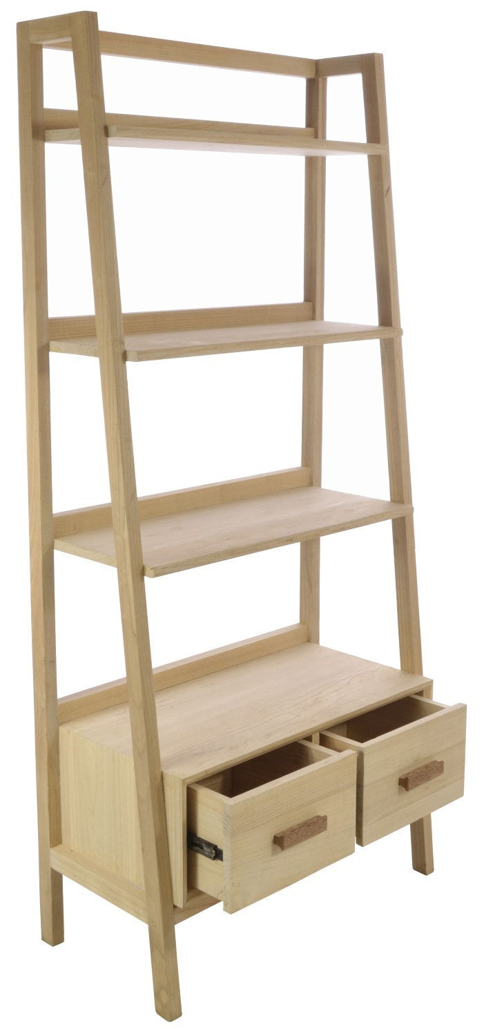 Modern Wood 2 Drawer 3 Shelf Open Bookcase Display Unit - Home Furniture Interiors