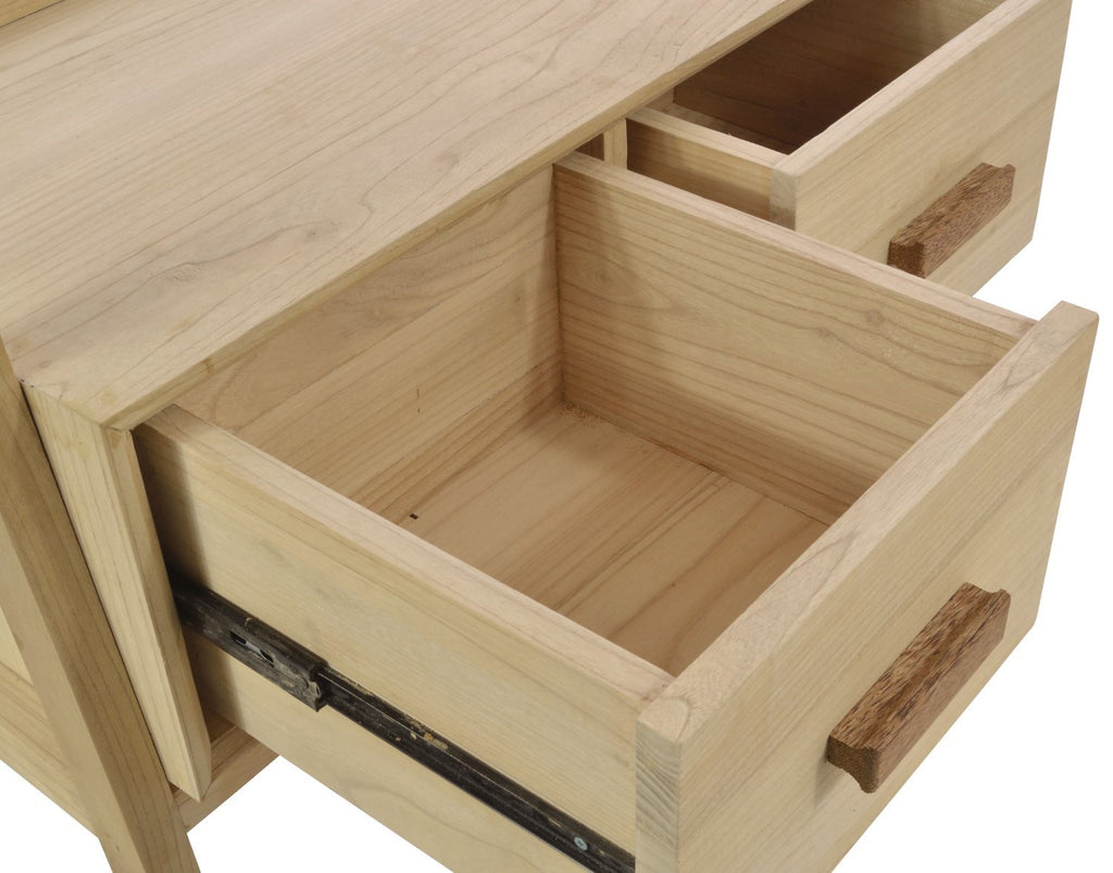 Modern Wood 2 Drawer 3 Shelf Open Bookcase Display Unit - Home Furniture Interiors