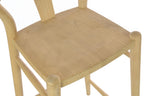 Modern Natural Solid Wood Sculpted Tall Bar Stool - Home Furniture Interiors