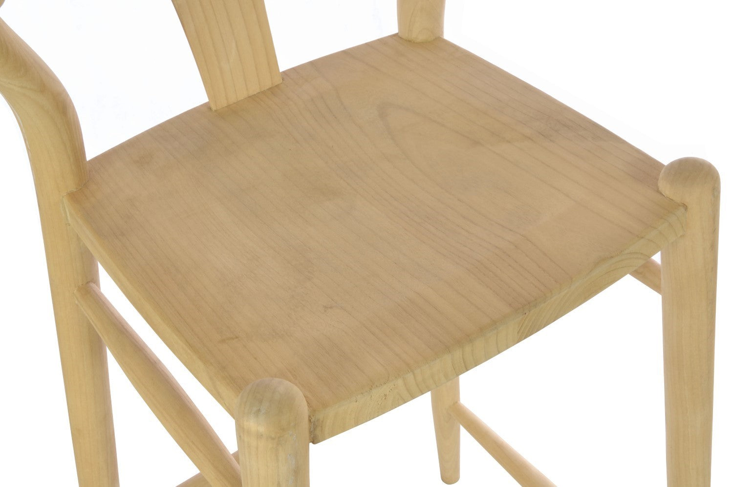 Modern Natural Solid Wood Sculpted Tall Bar Stool - Home Furniture Interiors
