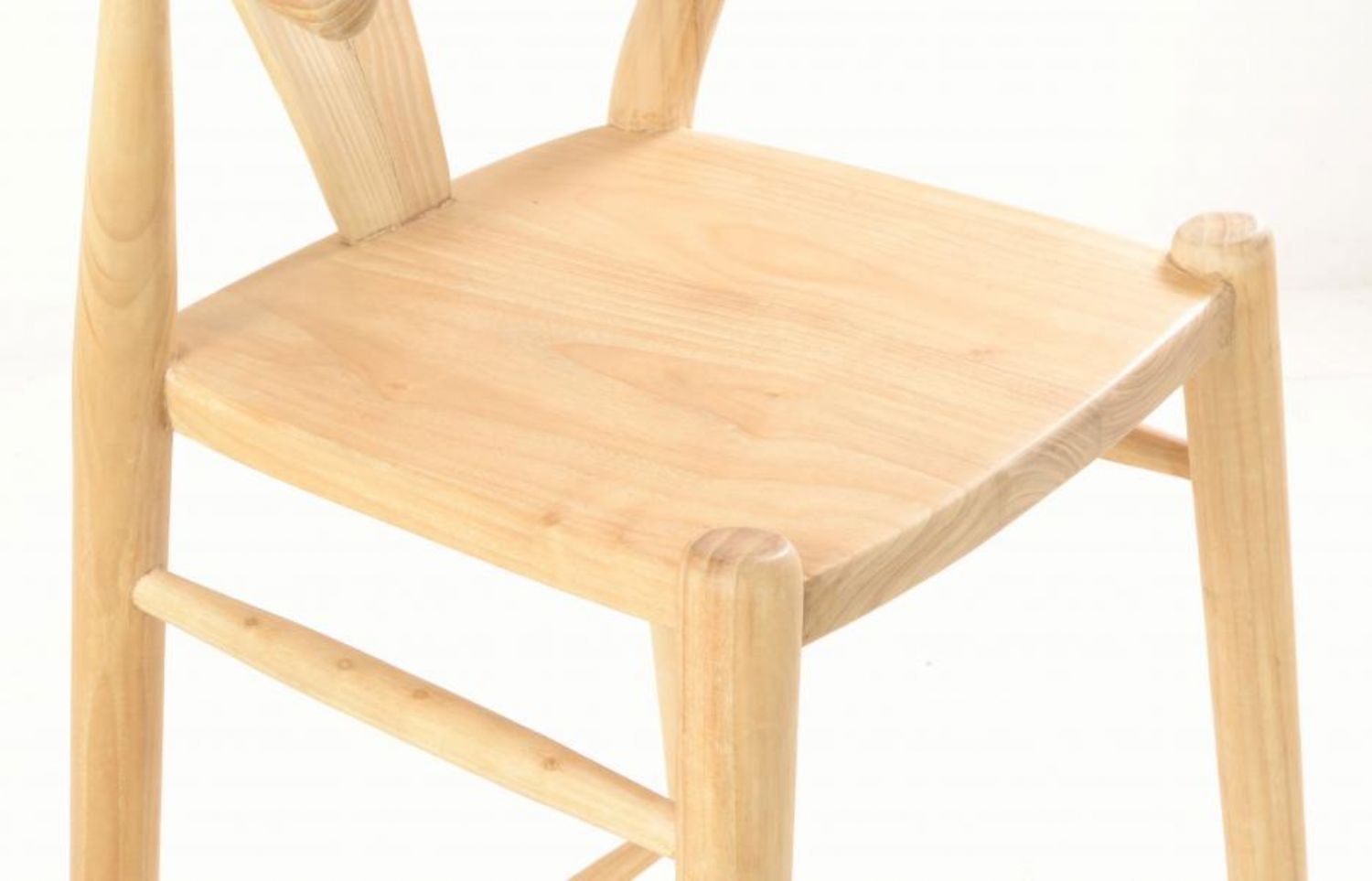 Modern Solid Wood Curved Back Short Bar Stool with Spindle Legs - Home Furniture Interiors