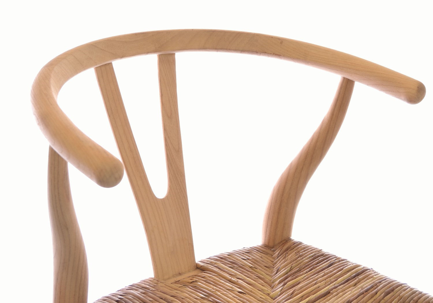 Solid Wood Rush Woven Seat Bar Stool - Home Furniture Interiors