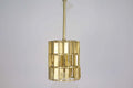 Brushed Gold Iron Tile Design Pendant Lamp with Three Lights