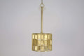 Brushed Gold Small Iron Tile Design Pendant