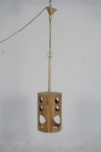 Modern Natural Mango Wood Circle Pendant Lamp - Home Furniture Interiors
