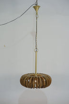 Natural Mango Wood Multi Ring Contemporary Ceiling Lamp