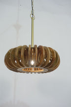 Natural Mango Wood Multi Ring Contemporary Ceiling Lamp - Home Furniture Interiors