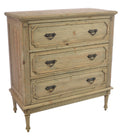 Vintage Mahogany Wood Ornate Carved Chest of 3 Drawers