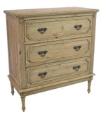 Vintage Mahogany Wood Ornate Carved Chest of 3 Drawers