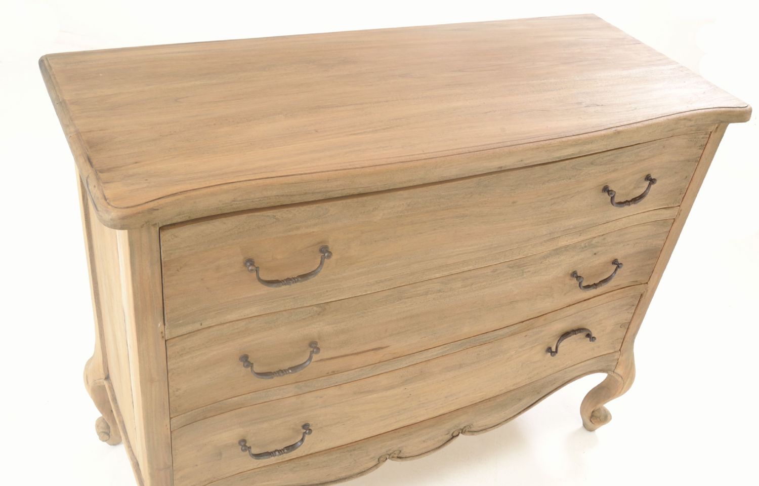 Vintage Mahogany Aged Finish 3 Drawer Chest with Curved Legs - Home Furniture Interiors