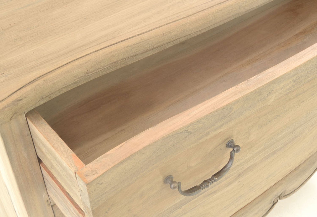 Vintage Mahogany Aged Finish 3 Drawer Chest with Curved Legs - Home Furniture Interiors