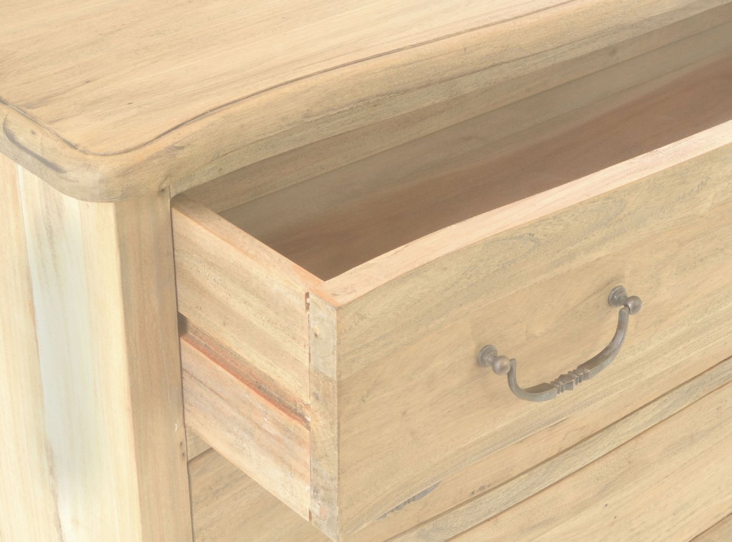 Vintage Mahogany Aged Finish 3 Drawer Chest with Curved Legs - Home Furniture Interiors