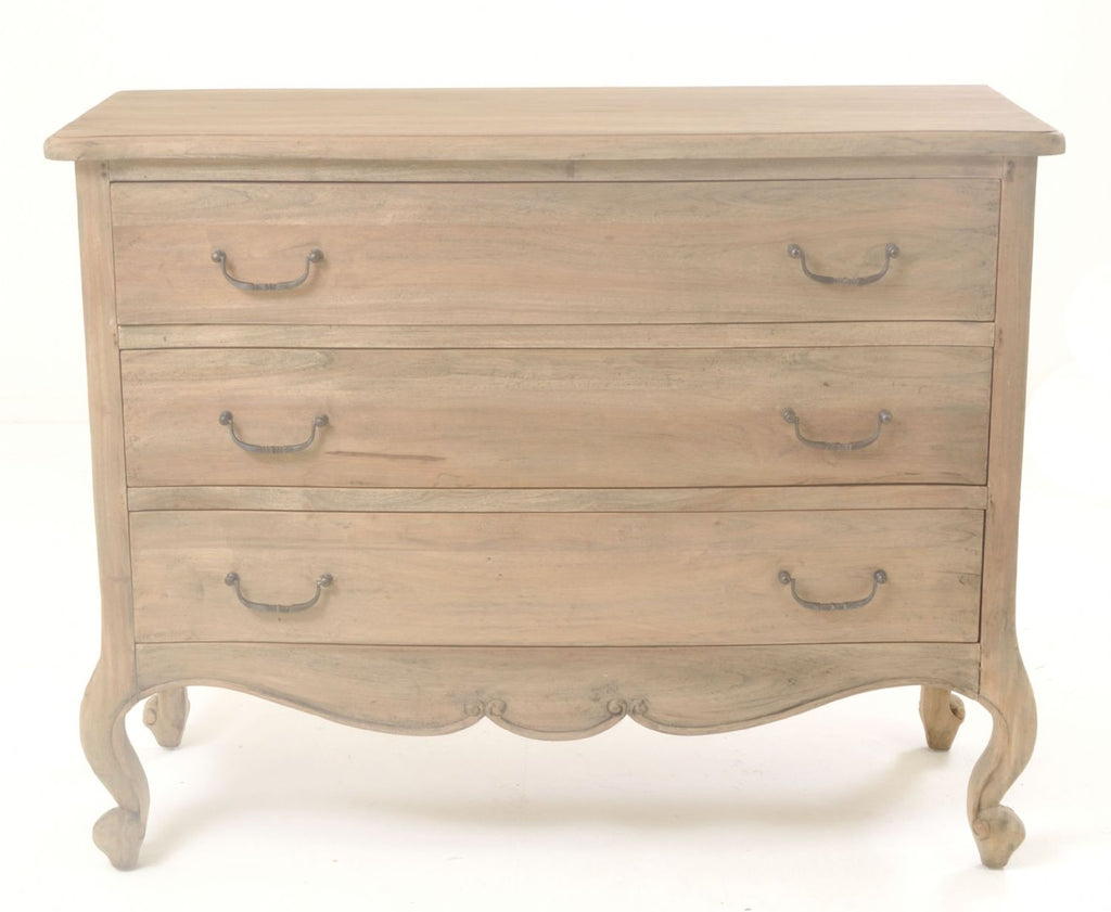Vintage Mahogany Aged Finish 3 Drawer Chest with Curved Legs - Home Furniture Interiors