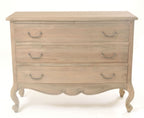 Vintage Mahogany Aged Finish 3 Drawer Chest with Curved Legs - Home Furniture Interiors