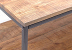 Industrial Natural Mango Wood Rectangular Coffee Table with Shelf - Home Furniture Interiors