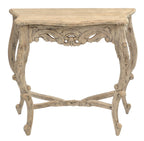 Rustic Carved Mahogany Wood Cream Ornate Console Table - Home Furniture Interiors