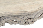 Rustic Carved Mahogany Wood Cream Ornate Console Table - Home Furniture Interiors