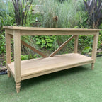 Traditional Mahogany Small Rectangular Console Table with Lower Shelf