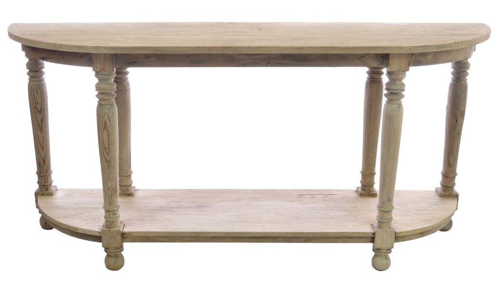 Traditional Mahogany Wood Large Console Table with Turned Pillar Legs - Home Furniture Interiors