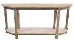 Traditional Mahogany Wood Large Console Table with Turned Pillar Legs - Home Furniture Interiors