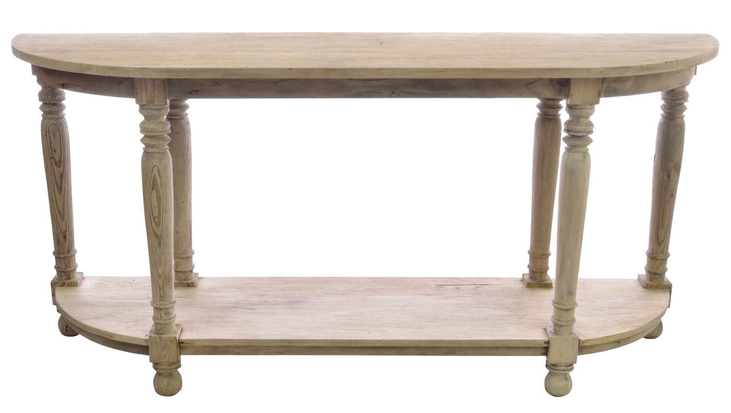 Traditional Mahogany Wood Large Console Table with Turned Pillar Legs - Home Furniture Interiors