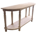 Traditional Mahogany Wood Large Console Table with Turned Pillar Legs - Home Furniture Interiors