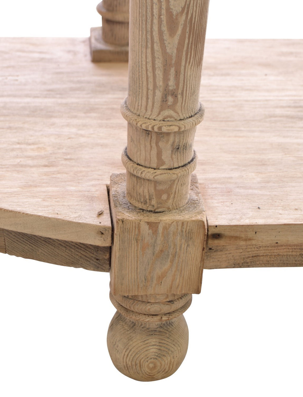 Traditional Mahogany Wood Large Console Table with Turned Pillar Legs - Home Furniture Interiors
