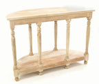 Vintage Style Solid Wood Small Half Moon Console Table with Lower Shelf - Home Furniture Interiors