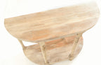 Vintage Style Solid Wood Small Half Moon Console Table with Lower Shelf - Home Furniture Interiors