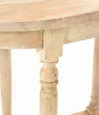 Vintage Style Solid Wood Small Half Moon Console Table with Lower Shelf - Home Furniture Interiors