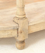 Vintage Style Solid Wood Small Half Moon Console Table with Lower Shelf - Home Furniture Interiors