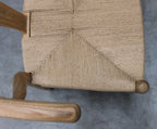 Classic Natural Solid Wood Wishbone Dining Chair with Loom Seat - Home Furniture Interiors