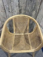 Modern Natural Teak Handwoven Rattan Tub Dining Chair - Home Furniture Interiors