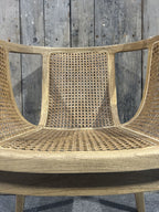 Modern Natural Teak Handwoven Rattan Tub Dining Chair - Home Furniture Interiors